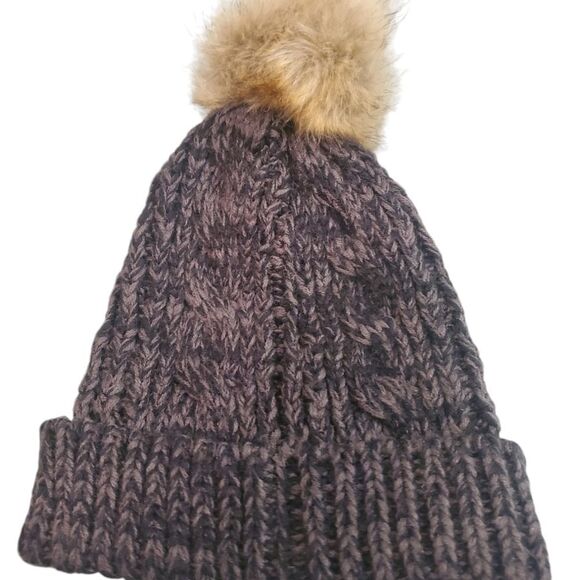 Women's '47 Black Vegas GoldenKnights Logo Meeko Cuffed Knit Hatwith Pom - Picture 2 of 4